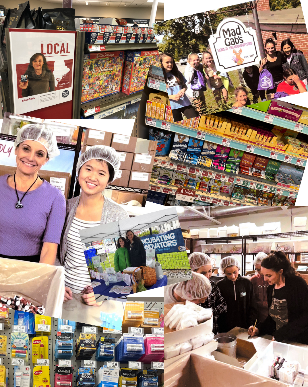 Collage of Gab engaged in various marketing ativities.