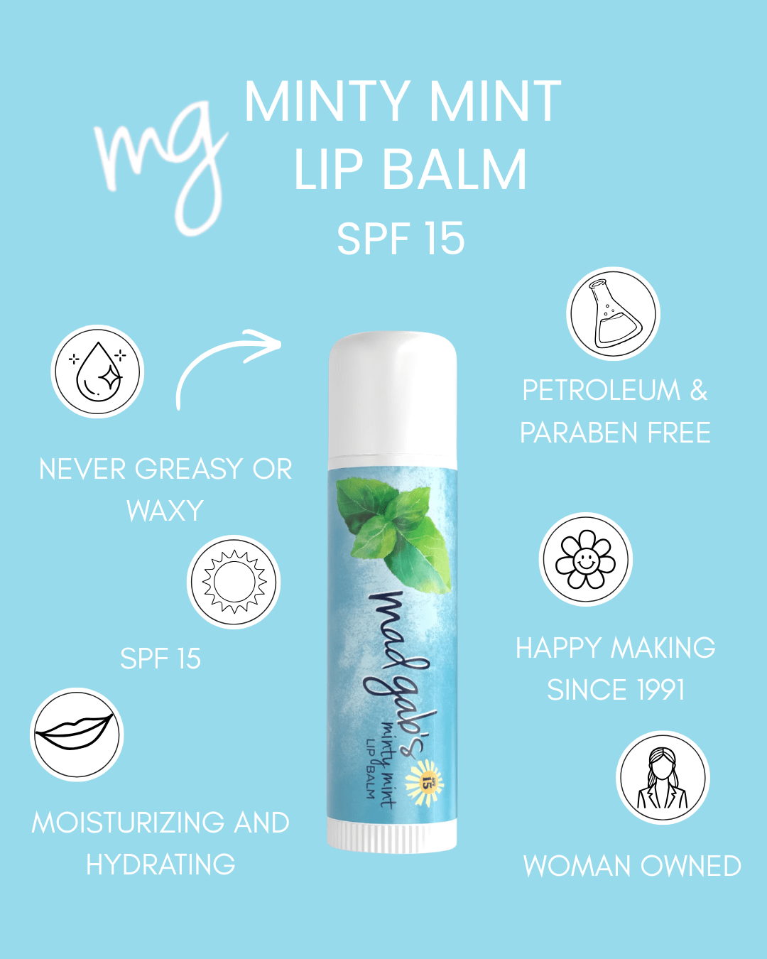 Minty Mint SPF 15 Lip Balm (3 pack)