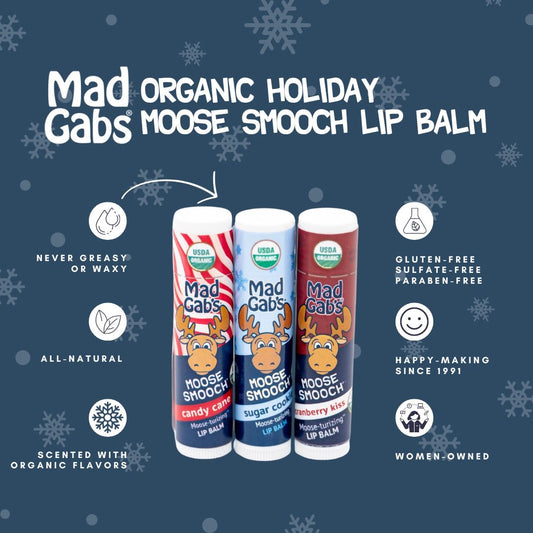 3pk Moose Smooch Holiday Lip Balm Assorted Pack-(with Cranberry Kiss!)